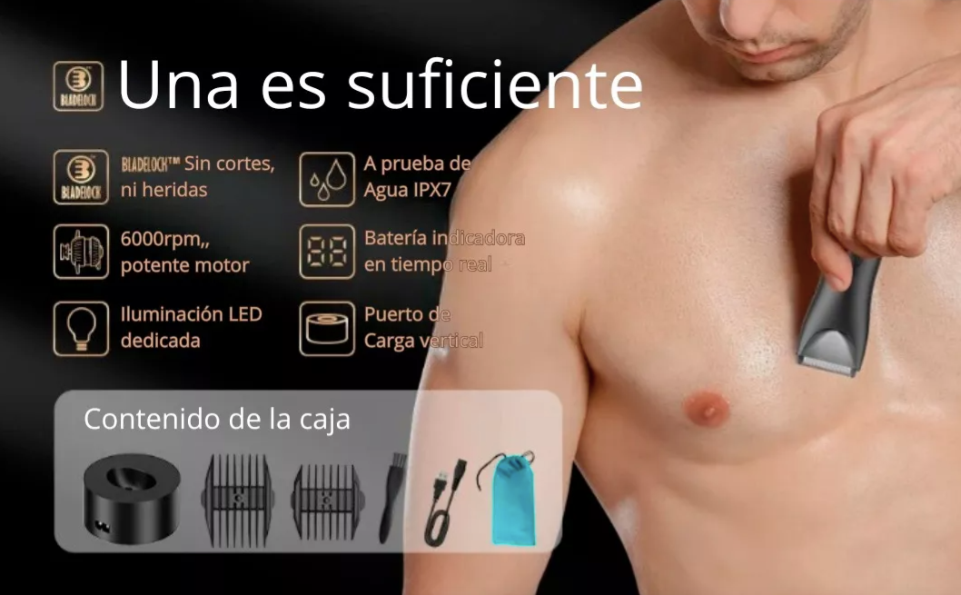 Afeitadora Impermeable para corte preciso y sin Irritaciones